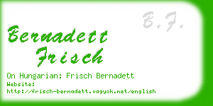 bernadett frisch business card